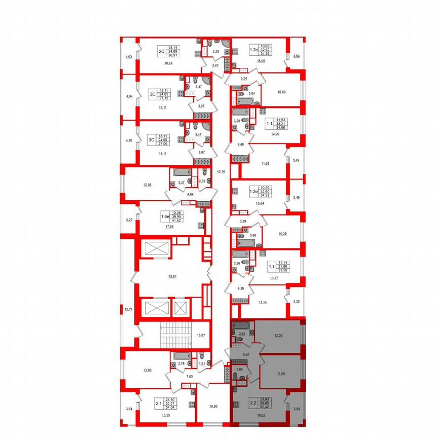 2-к. квартира, 50,7 м², 16/20 эт.