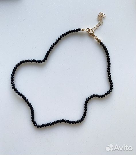 Колье черный чокер шпинель