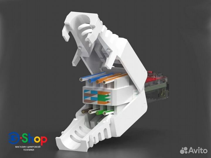 Штекер RJ45 cat.6 быстрозажимной (без инструмента)