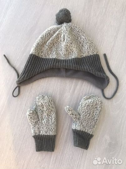 Шапка+варежки h&m
