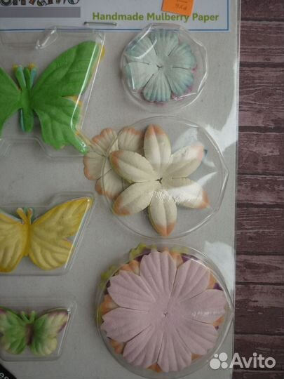 Бумажные цветы и бабочки для скрапбукинга из Малбе