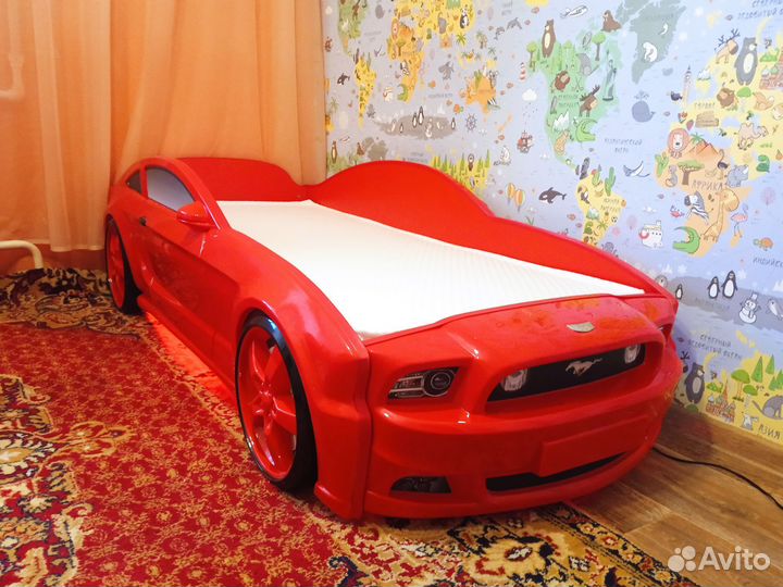 Детская кровать машина с подсветкой