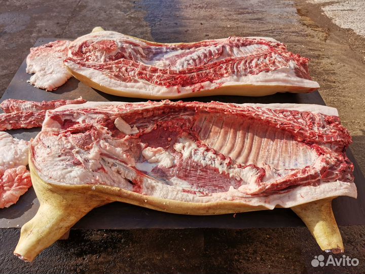 Мясо и сало свинина домашняя