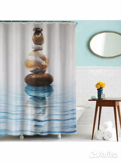 Шторка для ванной тканевая (180*200 см) 