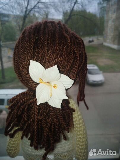 Кукла вязаная ручной работы 24 см