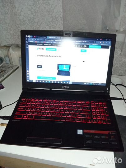 Игровой ноутбук MSI i7-8750H с видяхой 1060 6GB