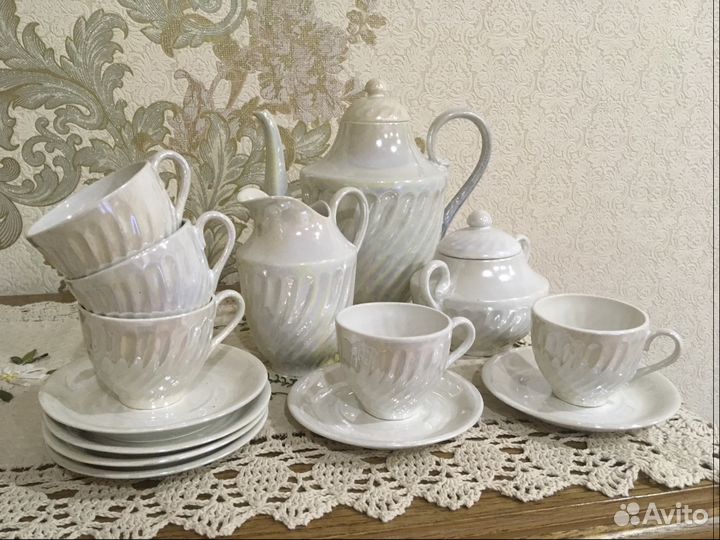 Кофейный фарфоровый сервиз, СССР, винтаж