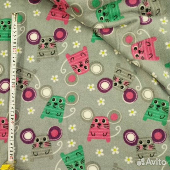 Флис, футер принт на отрез