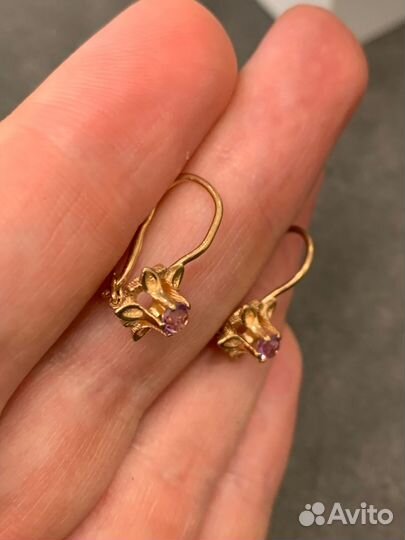 Серьги золотые 583 пробы СССР