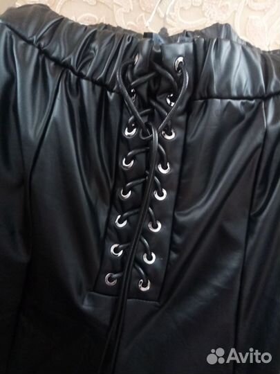 Кожаные брюки женские