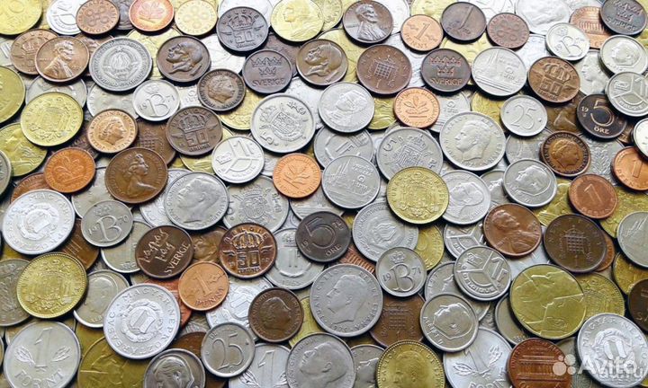 Монеты иностранные, список с годами и ценой