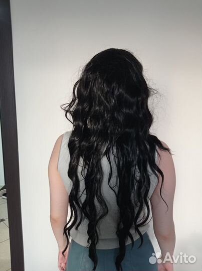 Парик чёрный длинный кудрявый