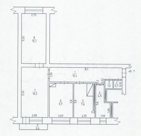 3-к. квартира, 67,5 м², 2/2 эт.