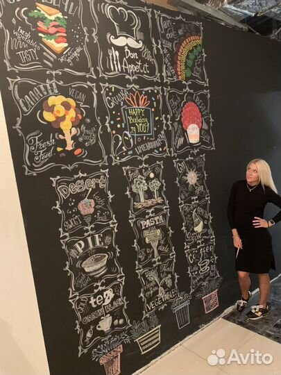 Роспись стен/грифельных досок. Интерьерный художни