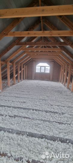 Утепление дома эковатой