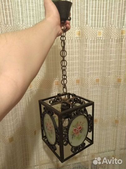 Светильник подвесной СССР ручная роспись