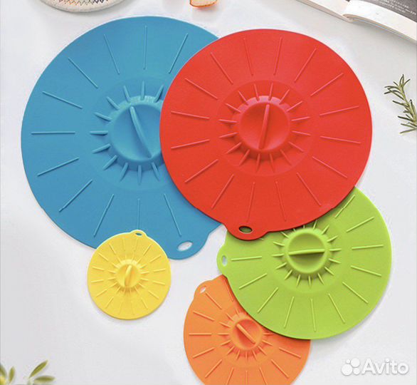 Силиконовые крышки для посуды (набор 5 штук)