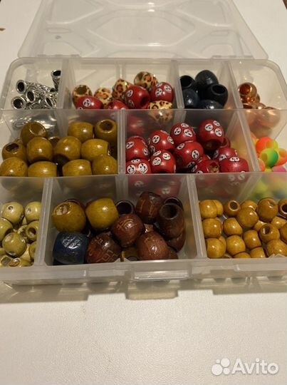 Деревянные украшения для дред и кос