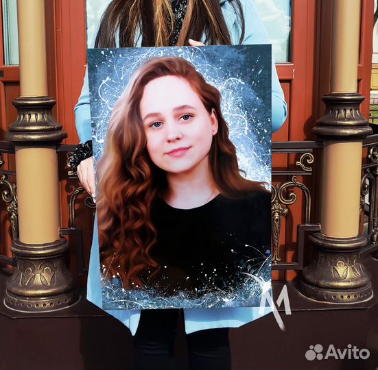 Портрет по фото на холсте. Печать фото на холсте