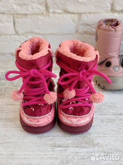 Сапожки ботинки зимние для девочки 22 23 размер