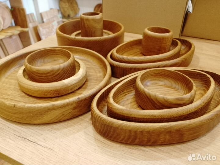 Наборы тарелок деревянных