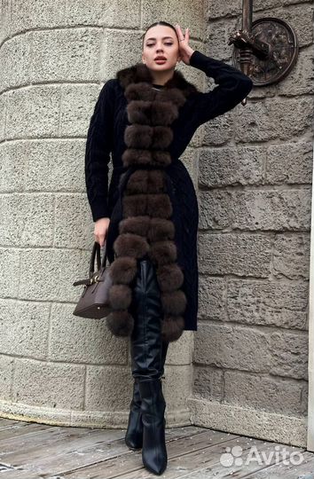 Кашемировые Кардиганы с песцом LUX / 42-48