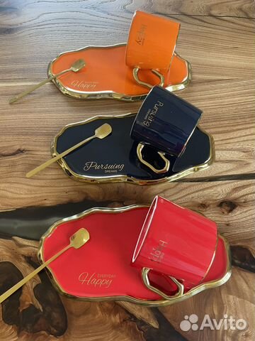 Чайная пара и ложка фарфор кружка блюдце