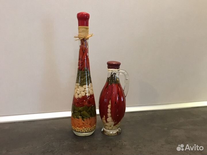 Бутылка с овощами декор