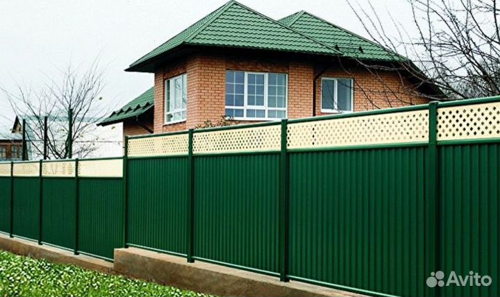 Забор из профнастила цена за метр работа по догово