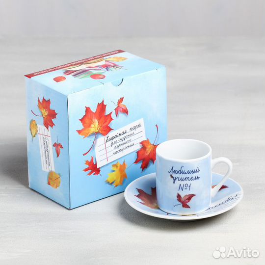 Набор «Любимый учитель»: кружка 70 мл, блюдце 11 с
