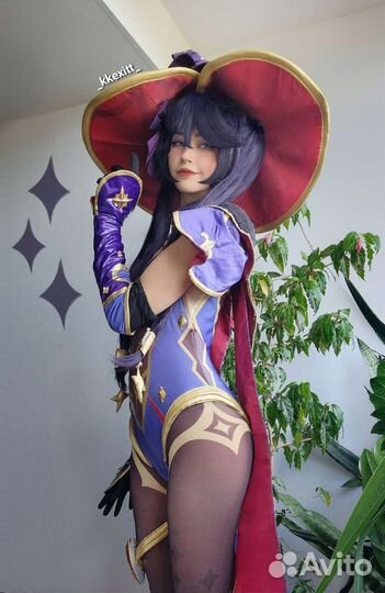 Косплей мона геншин костюм парик uwowo