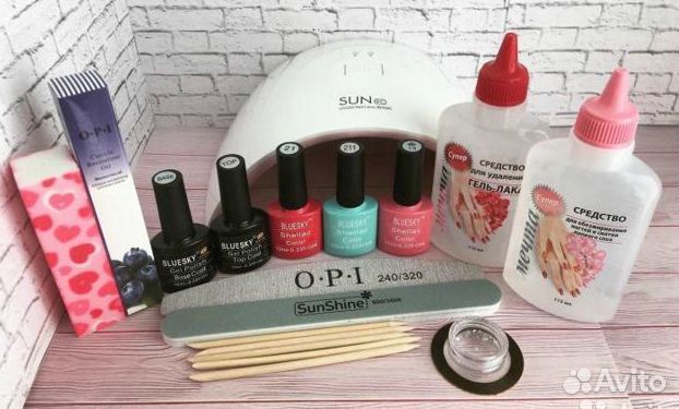 Набор для маникюра для начинающего мастера лампа+