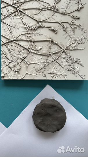 Глина серая для ботанического барельефа 5 кг