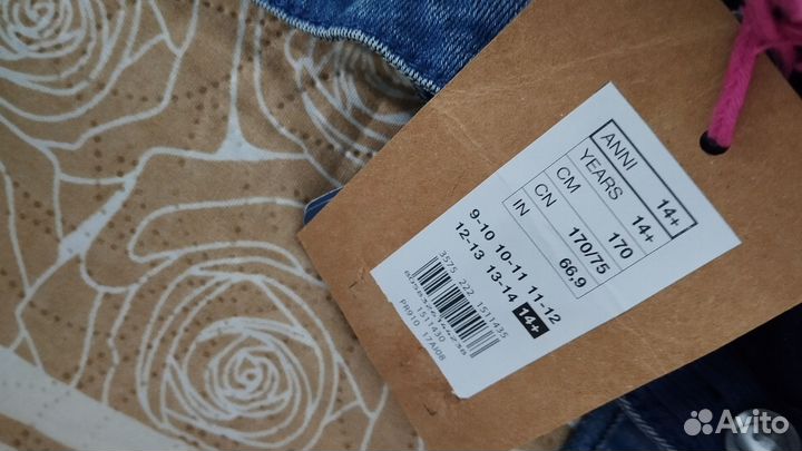 Джинсы резинки для девочки новые,160-170