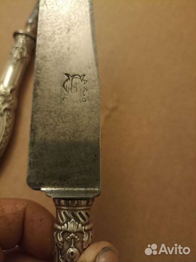 Нож и вилка старинные, с клемоm Paris