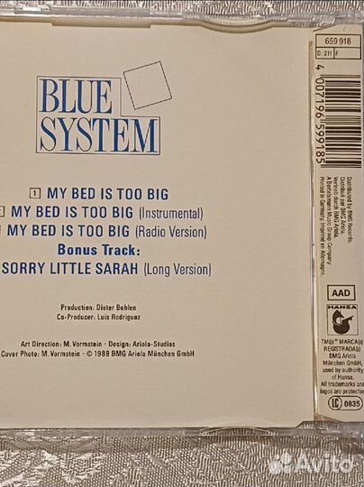 Cd Blue system My bed,Under maxi rare