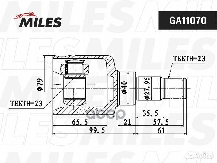 GA11070 miles шрус внутренний левый GA11070 Miles