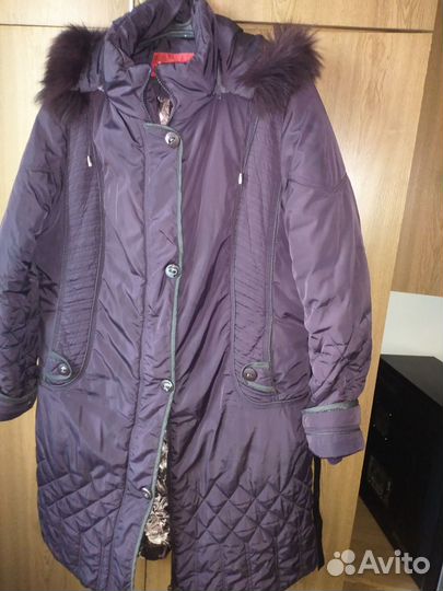 Куртка-пальто тёплое 62-64 размер бу