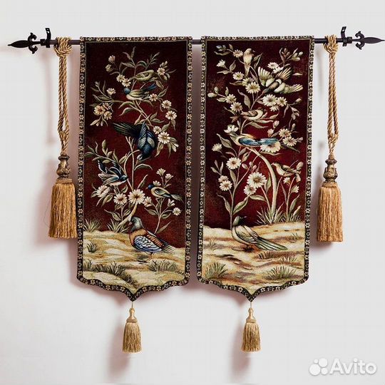 Гобелен с птицами и цветами,хлопок