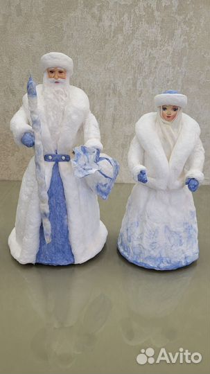 Дед мороз и снегурочка ручной работы