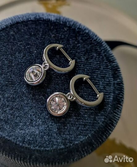 Серьги бриллиант муассанит 2 ct