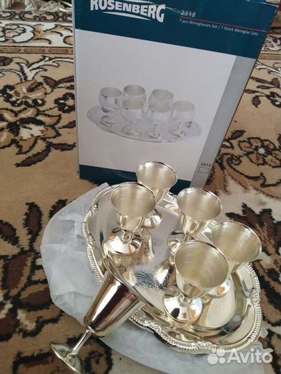 Набор рюмок.Германия.Rosenberg.С серебром.Новый