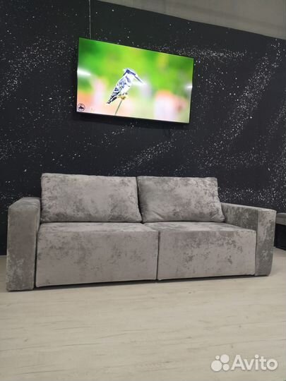 Диван раскладной Флоренция, 140х200, серый плюш