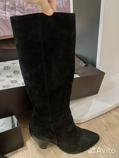 Сапоги натуральная кожа, мех 37