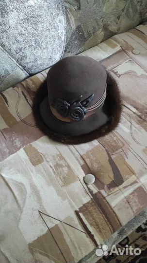 Шапка женская шляпка с норкой