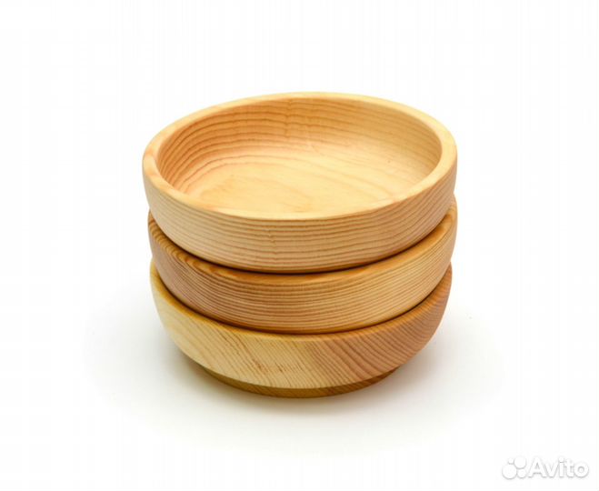 Тарелка деревянная большая D18,5 H5