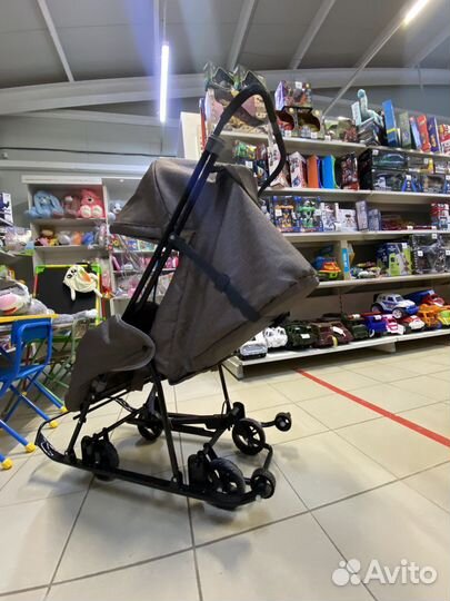 Санки коляска с большими колесами