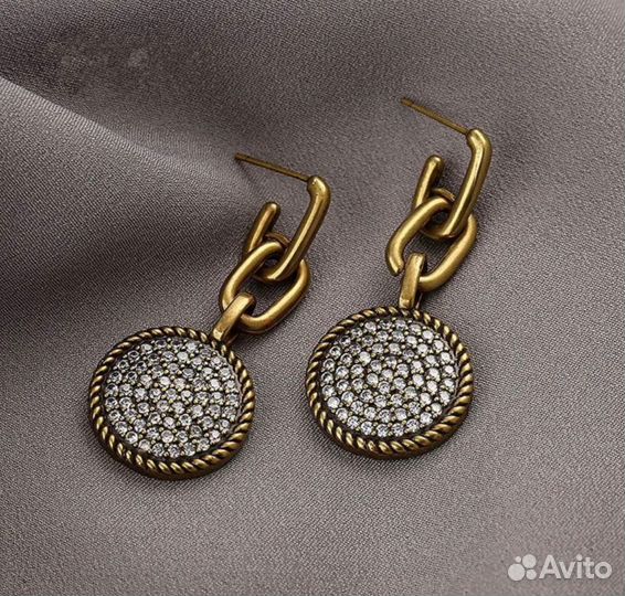 Серьги винтаж стразы