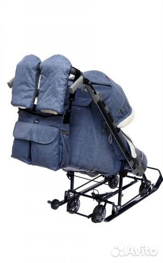 Санки-коляска Nika Детям 7-8К Синий джинс