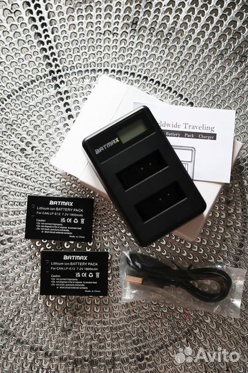 Аккумуляторы Canon LP-E12 1800mAh Batmax + Зарядка